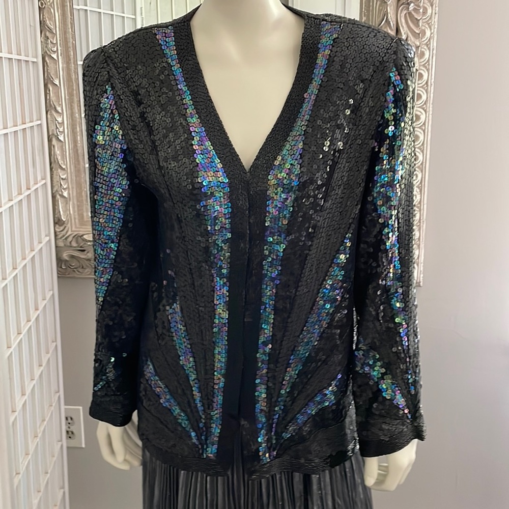 Vintage Sequin Jacket Sz L